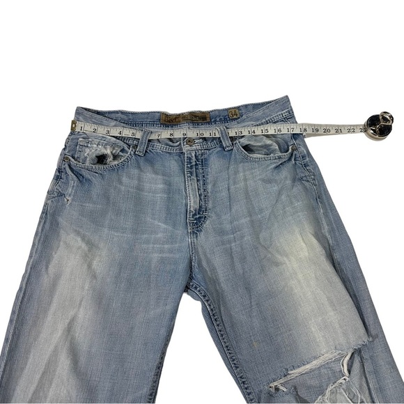 BKE Buckle Marshall Boot Light Wash Jeans Sz 34x32 Ripped Distressed Destroyed - Picture 9 of 16